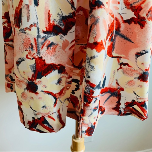 LOFT Sleeveless Floral Red  Dress Petite 0 NWOT - Picture 3 of 9